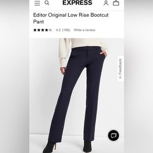 Dark Navy Blue Express Editor Pants - NWT